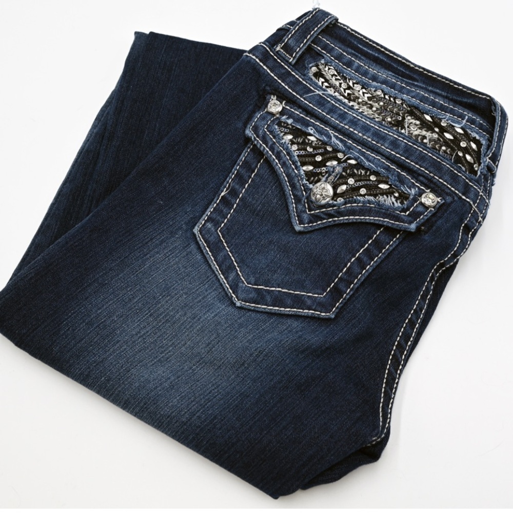 Miss Me Dark Blue Embellished Women's Jeans